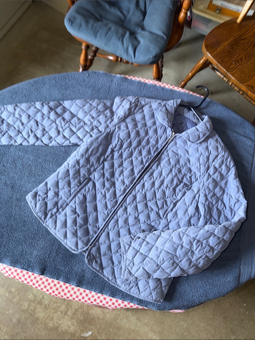 Eddie Bauer Lavender Blue Quilted Goose Down Jacket